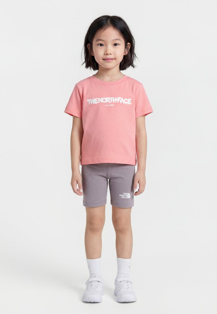 The North Face KID BUBBLE LOGO REGULAR GRAPHIC UNISEX SET - Shorts - coral crush/transcendent grey