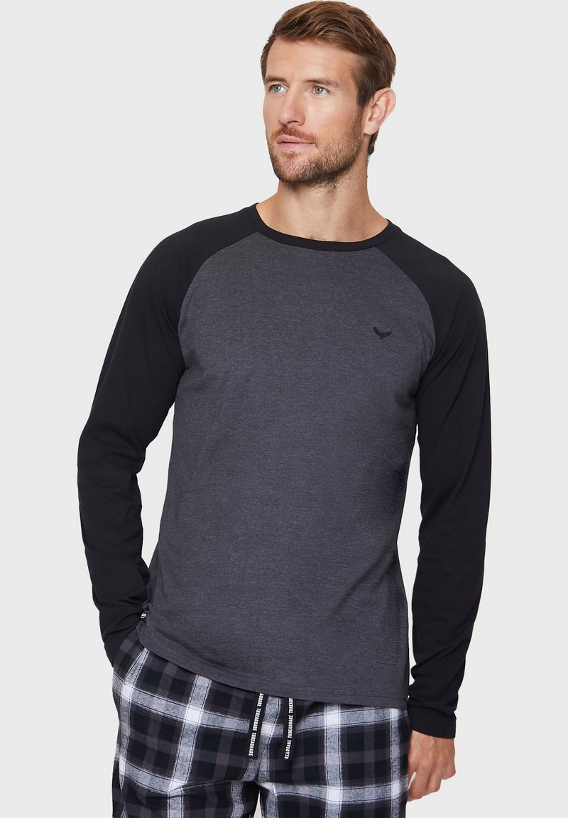 Threadbare HAMILTON Pyjamas charcoal marl & black check/antrasit