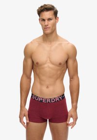 Superdry & Co 3ER PACK- TRIPLE LOGOBUND - Calzoncillos - berry red marl mid red grit dark indigo blue marl