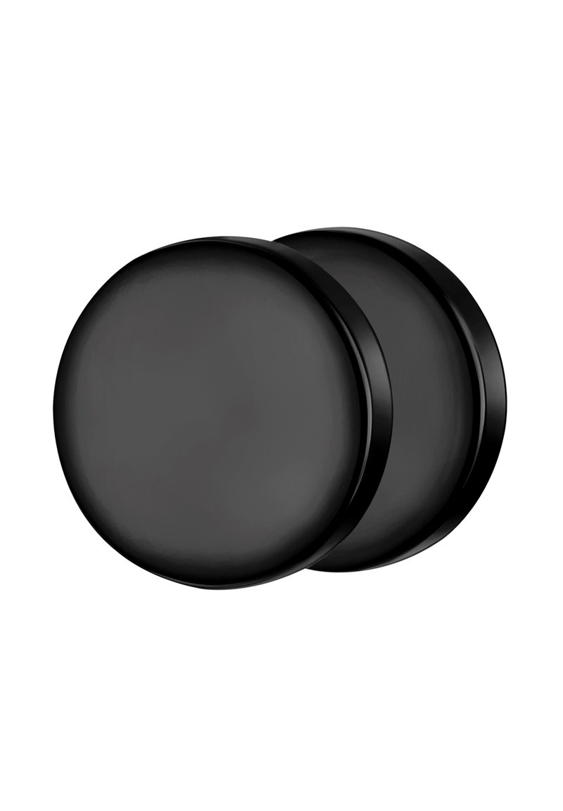 Sous-verres ronds noirs avec une finition mate lisse. Chaque sous-verre mesure environ 10 cm de diamètre et présente un bord légèrement surélevé.