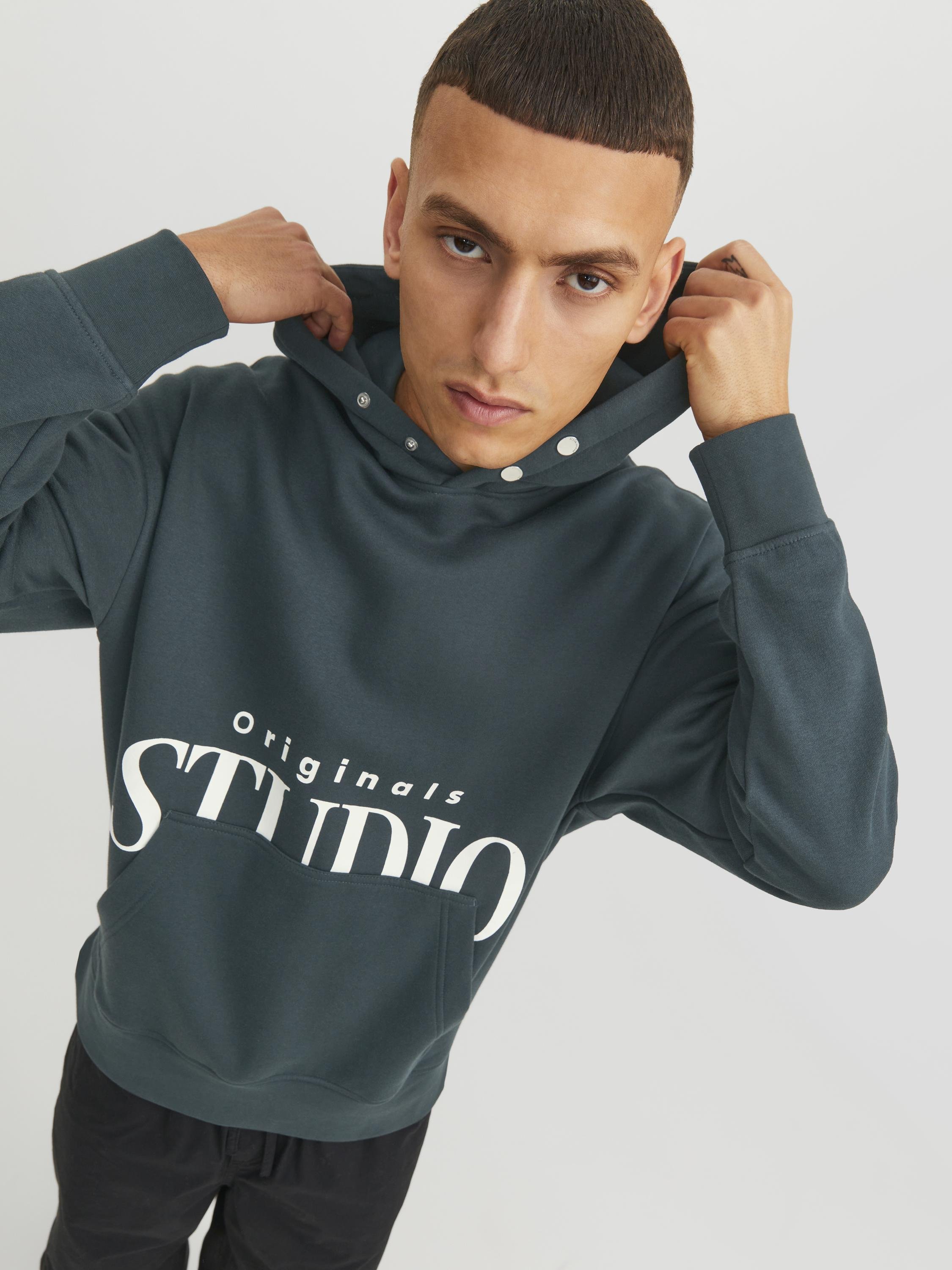 JACK & JONES Jcointerlude Tonal Back Print Sweat Hood Para Hombre