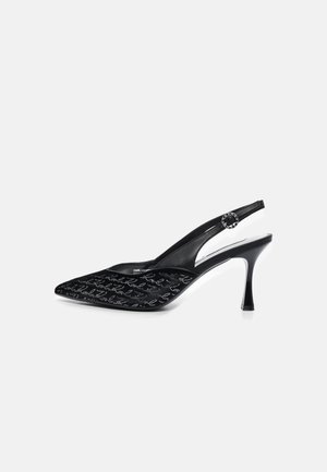 KARL LAGERFELD, SIENNA LUX SIGNIA SLINGBACK - Класически обувки с висок ток - black / silver