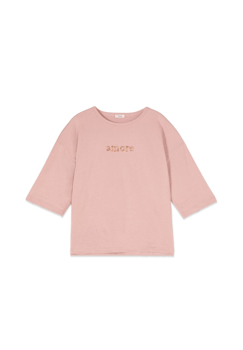 Oltre CON RICAMO LETTERING - Camiseta estampada - rosa - Zalando.es