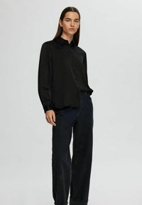 Selected Femme LANGARM - Skjortebluse - black