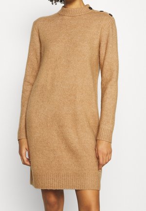 Pletené šaty - mottled dark brown