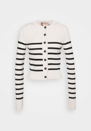 STRIPED CARDIGAN - Kardigan - ecru