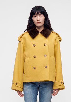 Polo Ralph Lauren, SHEARLING-COLLAR WOOL COAT - Леко яке - yellow