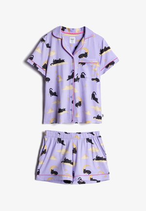 Chelsea Peers, HALLOWEEN CAT PRINT SET - Nachtwäsche Set - lilac