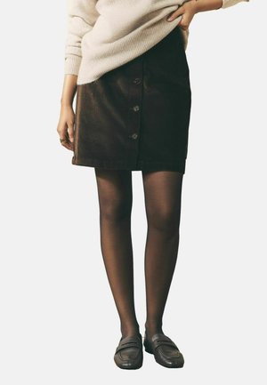 REGULAR FIT - DOGTOOTH MINI - Puzdrová sukňa - chocolate brown