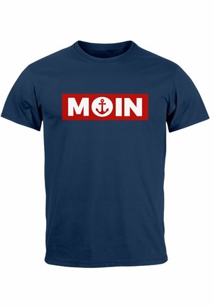 MOIN NORDDEUTSCH MORGEN ANKER FASHION STREETSTYLE - Print T-shirt - navy