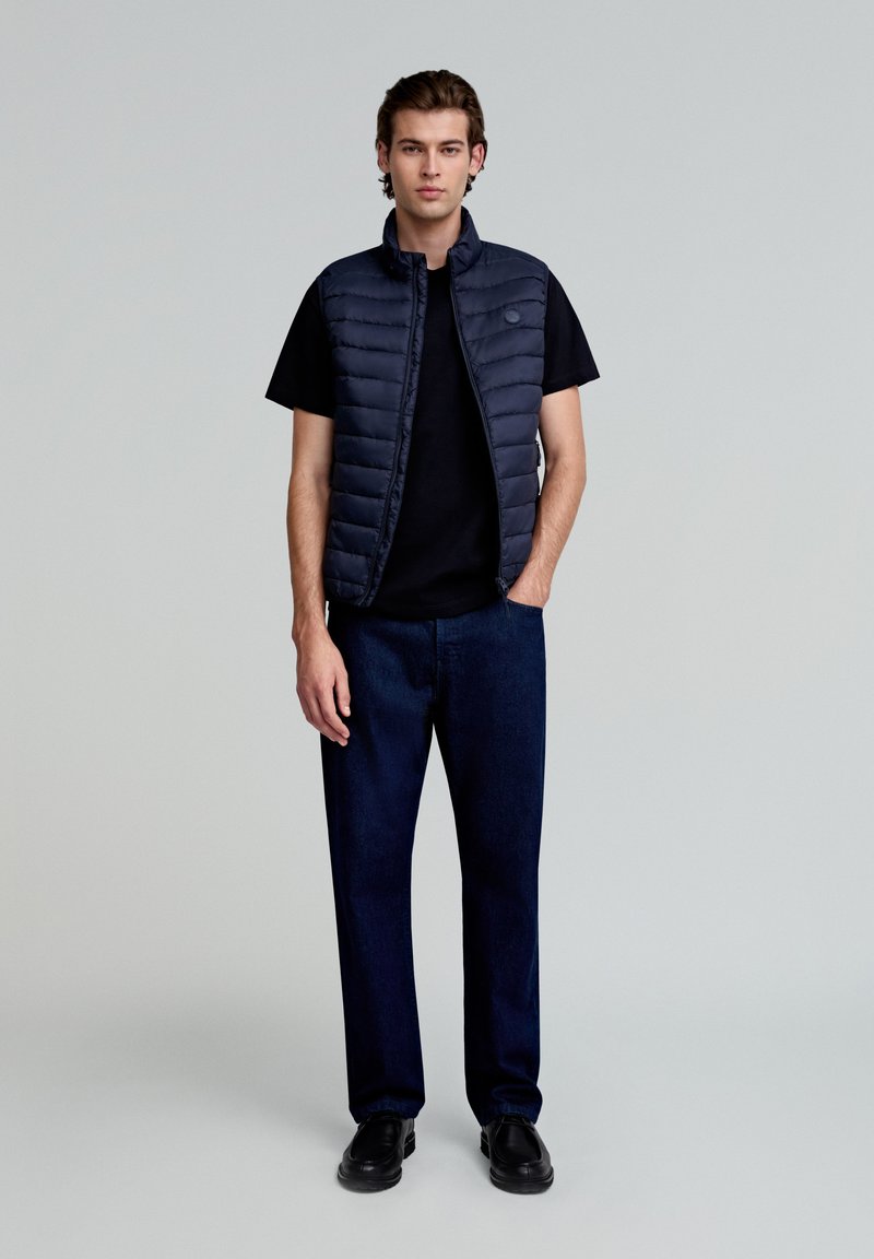 Scalpers LOGO Waistcoat navy/dark blue Zalando