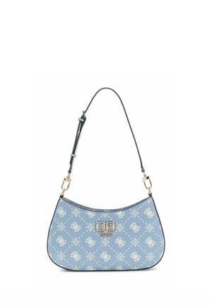 Guess, EMELIE LOGO TOP ZIP SHOULDER BAG - Handtas - light blue logo
