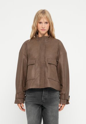 OBJLAMA BIKER JACKET - Giacca in similpelle - morel