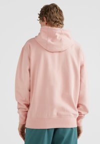 Roze katoenen hooded sweatshirt met een losse pasvorm, geribde manchetten en zoom. Heeft een gestructureerd oppervlak en een grote capuchon voor extra comfort.