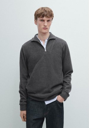 HALF-ZIP - Polo - grey