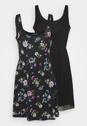 2 PACK - Shift dress - black/multi-coloured