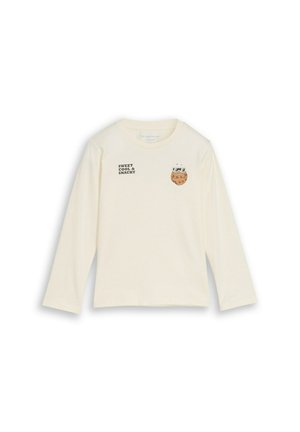 TOM TAILOR, TOM TAILOR T-SHIRT LANGARMSHIRT MIT PRINT - T-shirt à manches longues - wool white