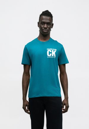 CORNER GRAPHIC - T-Shirt print - teal marine