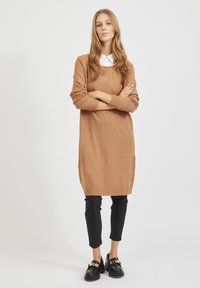 VILA VIRIL DRESS - Vestido de malha - tigers eye