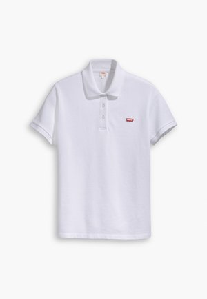 Witte polo shirt van katoen, met een klassieke kraag, een drie-knopen sluiting en een klein rood Levi's-logo op de linkerborst.