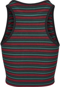 Urban Classics LADIES RIB STRIPE CROPPED TOP - Viršus - green/black/firered