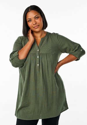 MIT BRODERIE ANGLAISE - Blůza - thyme