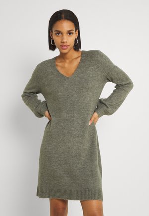 JDYELANORA V NECK DRESS - Jumper dress - kalamata