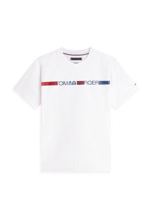 Tommy Hilfiger, LOGO STRIPE JERSEY T-SHIRT - T-shirt print - white