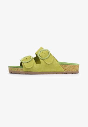 Zuecos De Mujer Yokono ZUECO-260 - Piel Vacuna Serraje, Color Beige, Suela De 2 Cm, Ideales Para Otoño-invierno