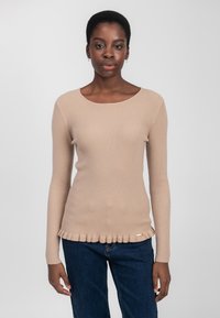 INFLUENCER RUCHED HEM - Strickpullover - beige