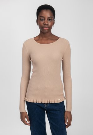 INFLUENCER RUCHED HEM - Maglione - beige