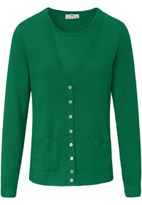 PETER HAHN TWINSET MIT 1/2-ARM-PULLOVER - Cardigan - moosgruen