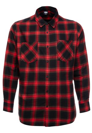 Urban Classics CHECKED FLANELL SHIRT 6 - Marškiniai - black/red