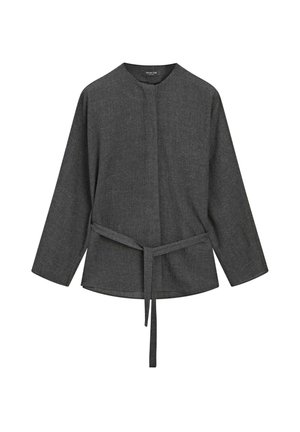 Massimo Dutti FELT TEXTURE WITH TIE DETAIL - Bluse - grey