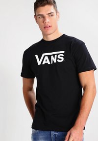 Vans - T-shirt med print - black/white Miniatyrbild 1