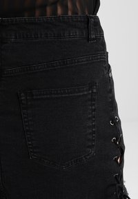 Urban Classics LACE UP SKIRT - Farmerszoknya - black washed