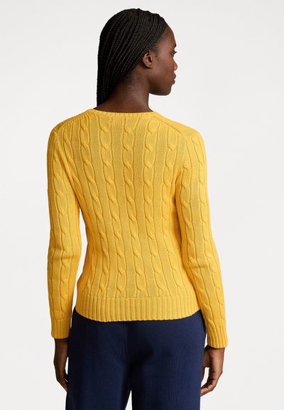 Polo Ralph Lauren CABLE KNIT COTTON CREWNECK SWEATER - Pulover - gold bugle