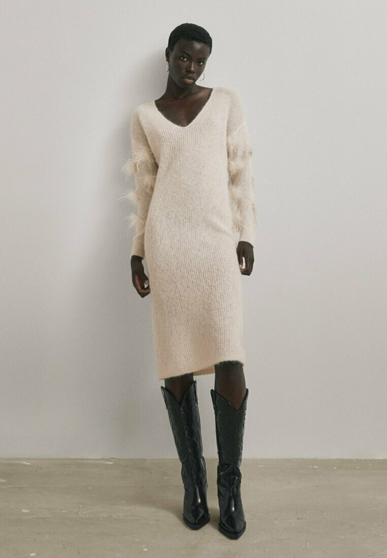 feather jumper dress
