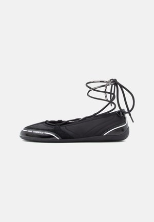 ALTIA LONG LACE - Pahkluurihmadega baleriinad - black