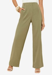 WIDE LEG TAILORED - Stoffhose - khaki green