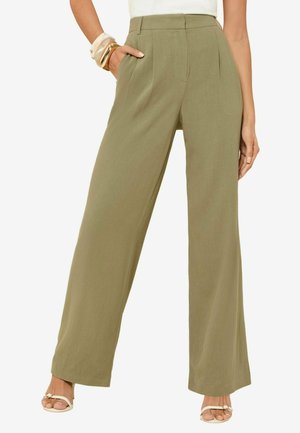 WIDE LEG TAILORED - Kelnės - khaki green