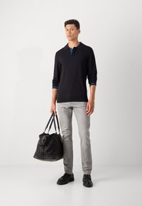 Scotch & Soda LONG SLEEVE POLO - Strickpullover - anthracite