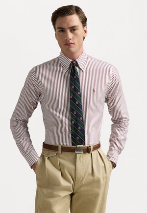CUSTOM FIT STRIPED PINPOINT OXFORD SHIRT - Finskjorte - merlot/wine