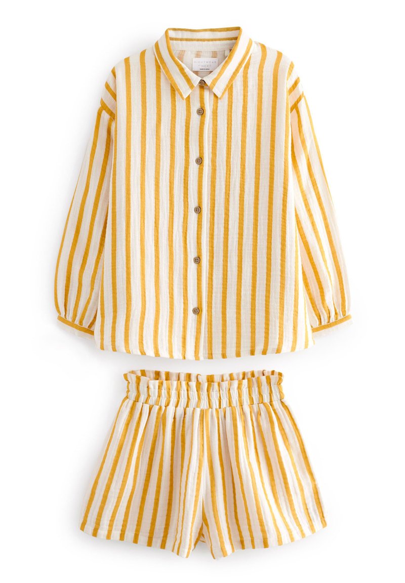 Next BUTTON THROUGH SET - Nattøj sæt - ecru cream yellow stripe