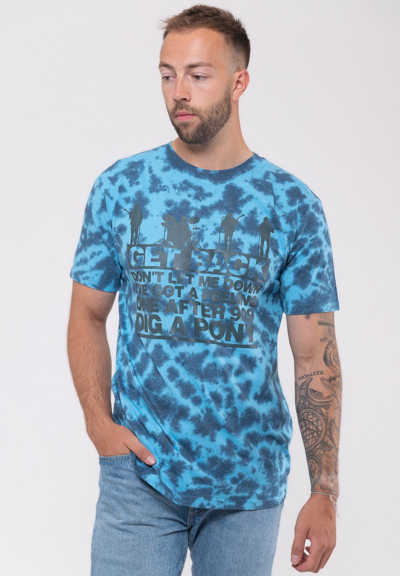 Paradiso Clothing THE BEATLES LET IT BE SONGS DIP DYE - Print T-shirt - blue