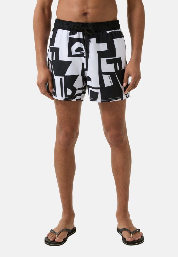 BADE NELSON - Badeshorts - schwarz weiß