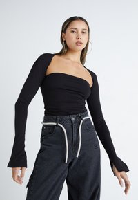 Gina Tricot SOFT TOUCH SQUARE NECK TOP - Top dugih rukava - black