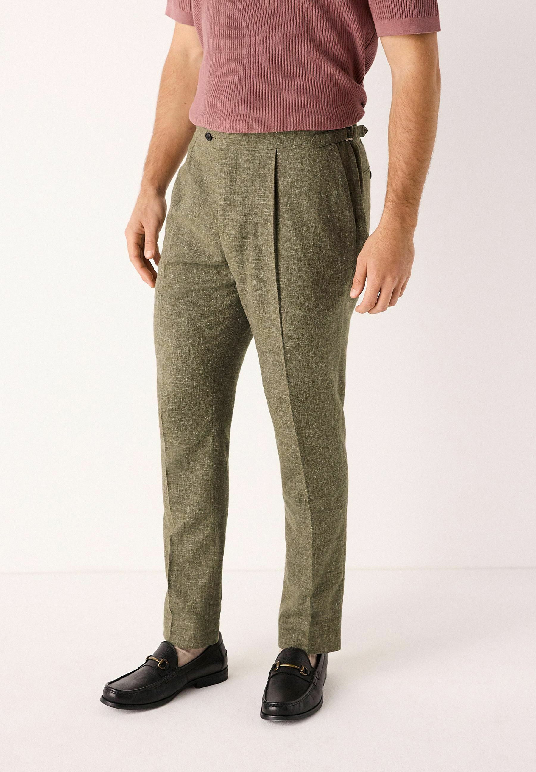 Next SLIM FIT Pantalón de traje green/verde