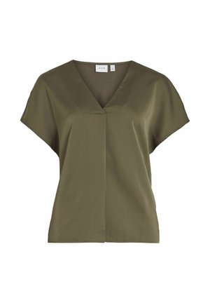 VILA, VIELLETTE V NECK - Camicetta - dusty olive