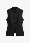 COMFORTLUX LONG MANDARIN COLLAR TANK TOP - Smanicato - black